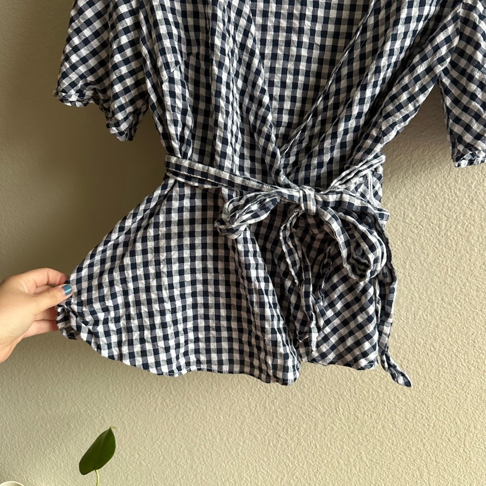 Loft Gingham Wrap Blouse - image 5